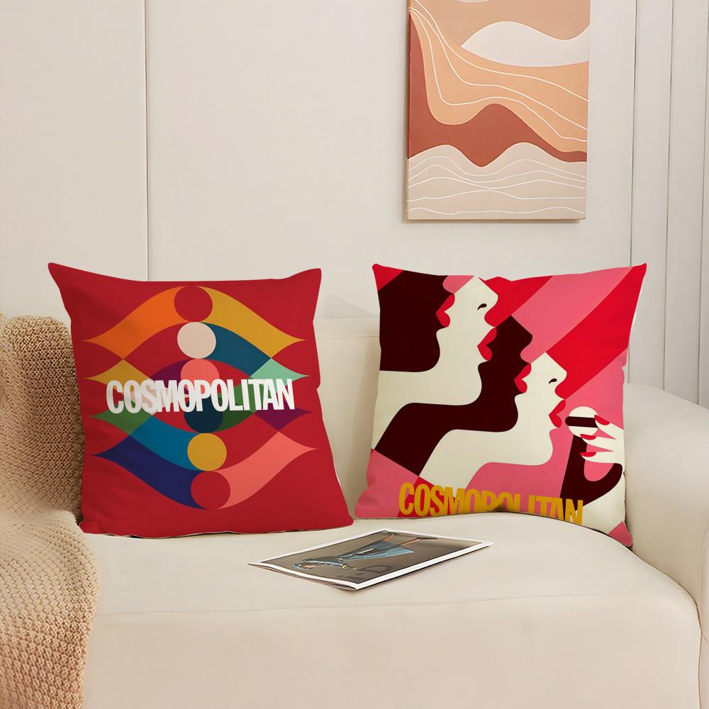 Confident Female-Oriented Style Cosmopolitan Cushion Cover Silky Elegant Comfort Sofa Bed Invisible Zipper Beach Pillowcase