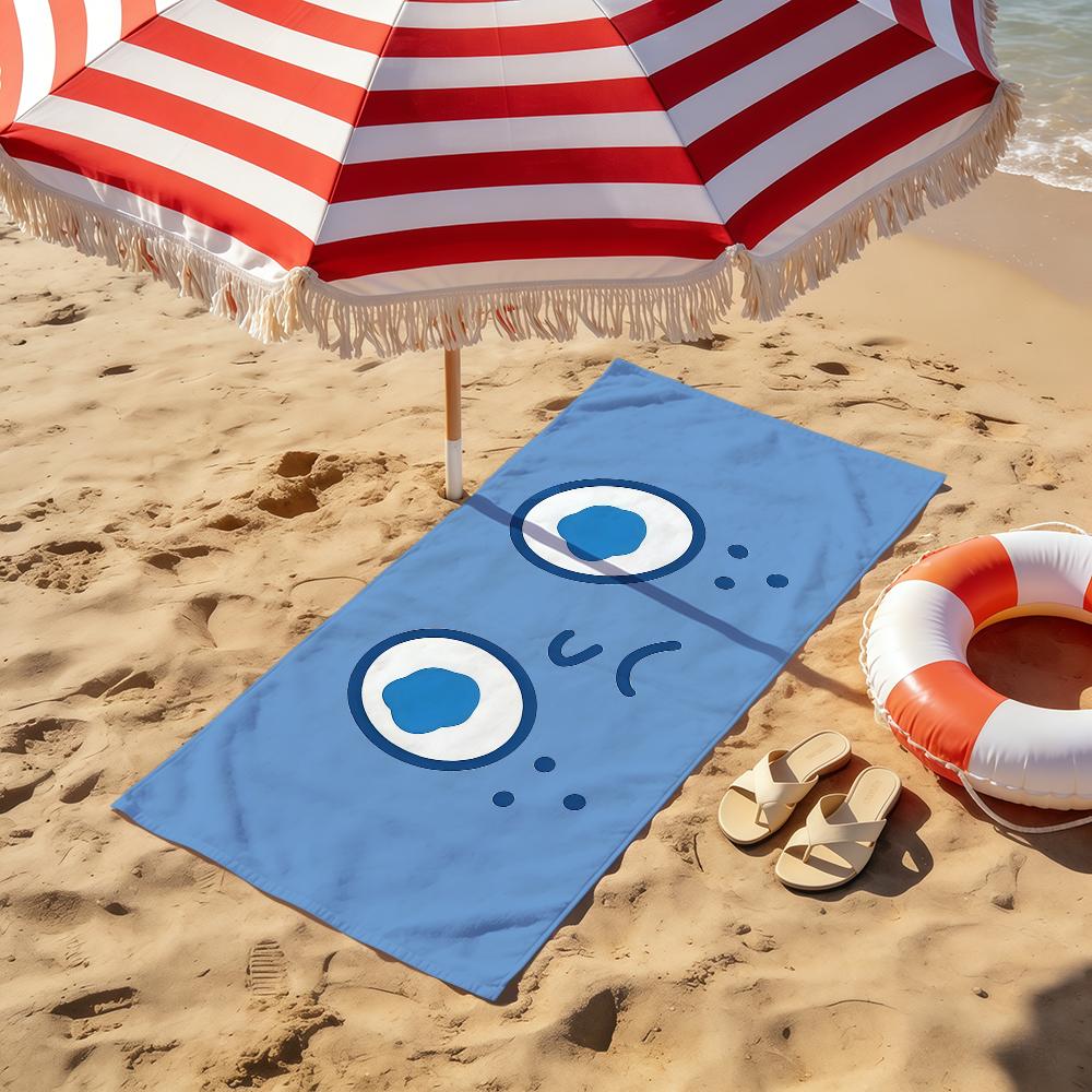 Funny cartoon face art cute meme Towel soft Dry Beach Towels Trip Towel swim Summer Holiday Vacation bathing Pool Camp Gift