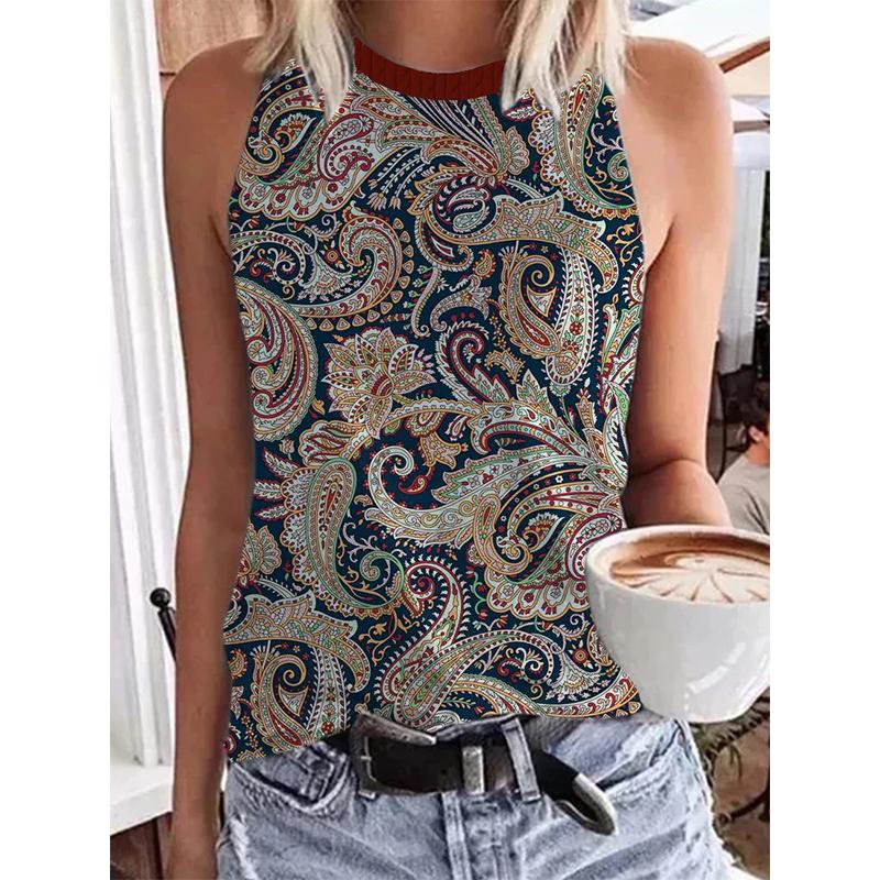 Ethnic Style 3D Printed Vest Women's Retro Streetwear