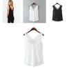 Stylish Sleeveless Sheer Chiffon V-neck Vest Streetwear Fashion Top Comfortable Cool