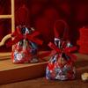Pearl Pendant Flower Drawstring Bag Floral Ribbon Bowknot Handbag Sweet Festive Sugar Bag  Festival