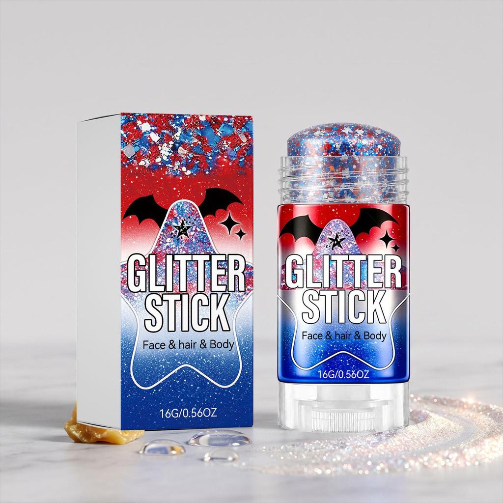 Portable Glitter Makeup Stick for Shiny Pearlescent Effect - Easy-to-Apply Daily Face Color
