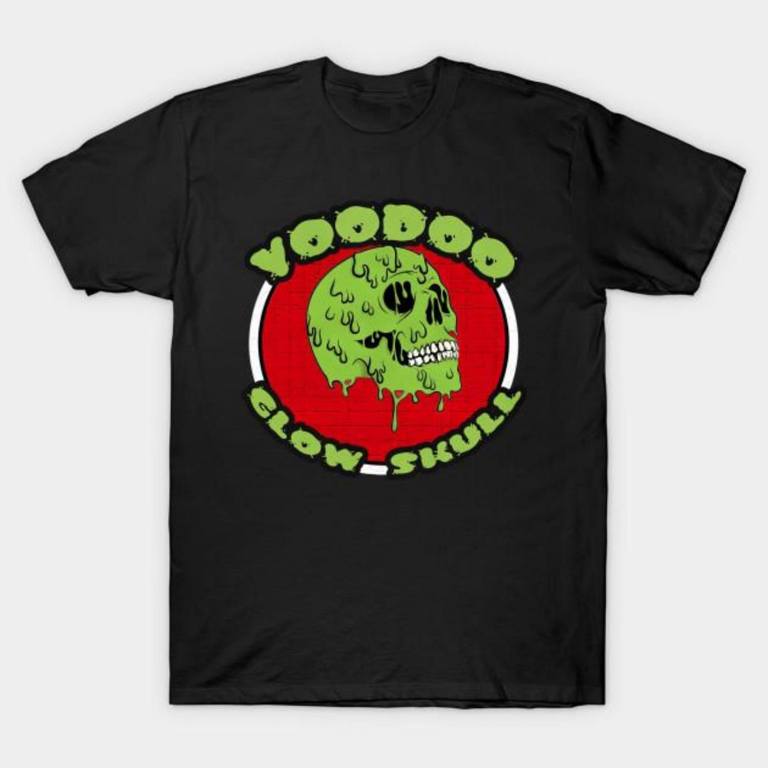 

Men Black Print T-shirt Voodoo Glow Skulls - Amine #57 No-Cut Transfer Paper Print Cotton Tshirt XXXXXL чорний
