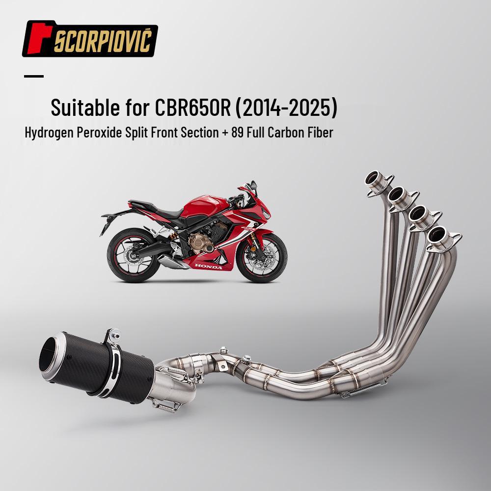 CBR650R Full System Exhaust Kit: Dual Oxygen Sensor, Front & Rear Pipes, Muffler (2014-2025)