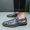 Fashion Fashion Crocodile Skin Pattern Design Luxury High-quality Men Loafers Comfort Bright Pointed Surface Hollow Breathable Sandals