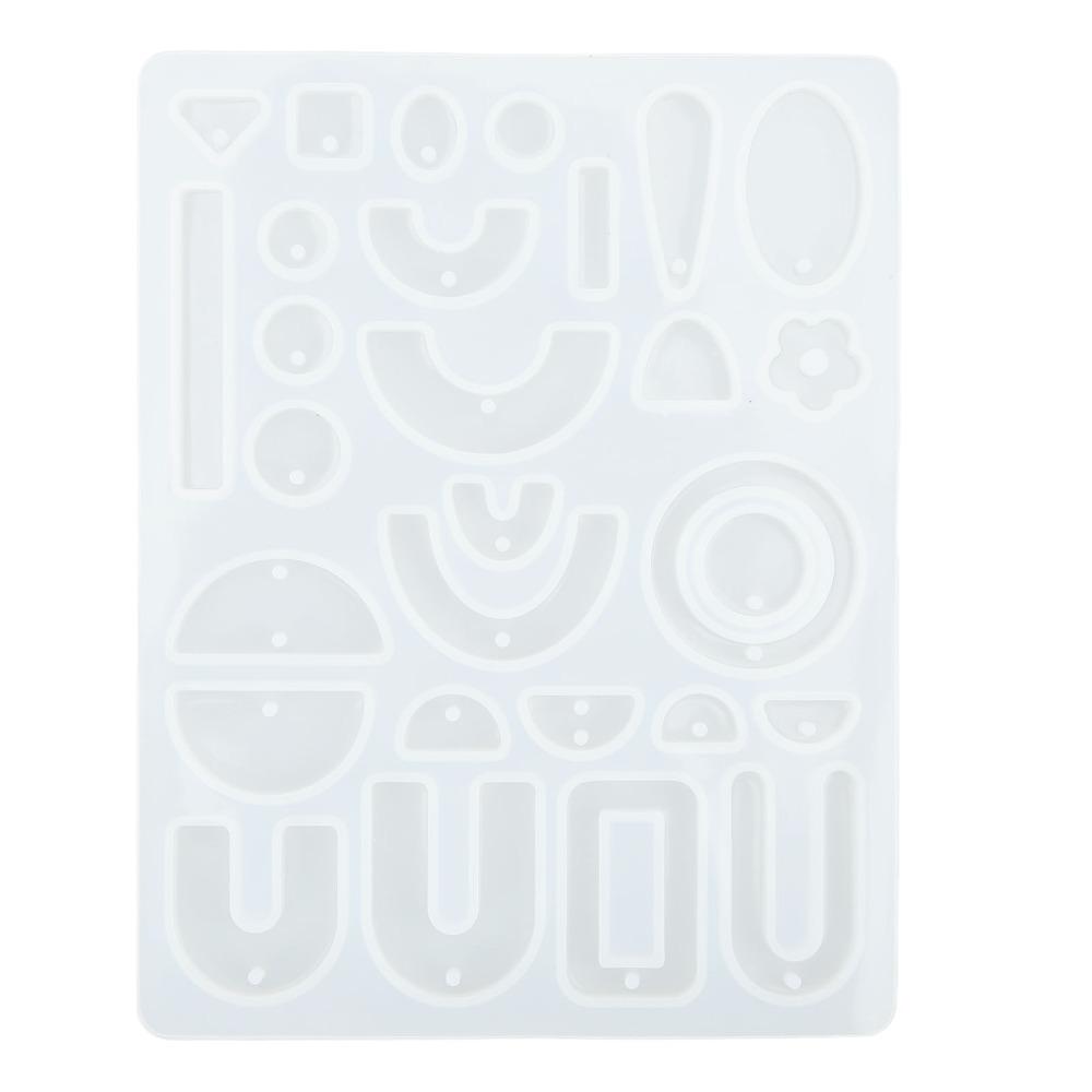 

With Hanging Hole Silicone Earring Mould Reusable White DIY Jewelry Mould Elastic Resin Earring Mould Jewelry Production