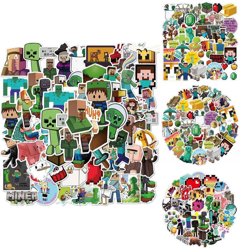 Minecraft 50pcs Game Stickers Pvc Waterproof Lapyop Bike Luggage Suitcase Decals