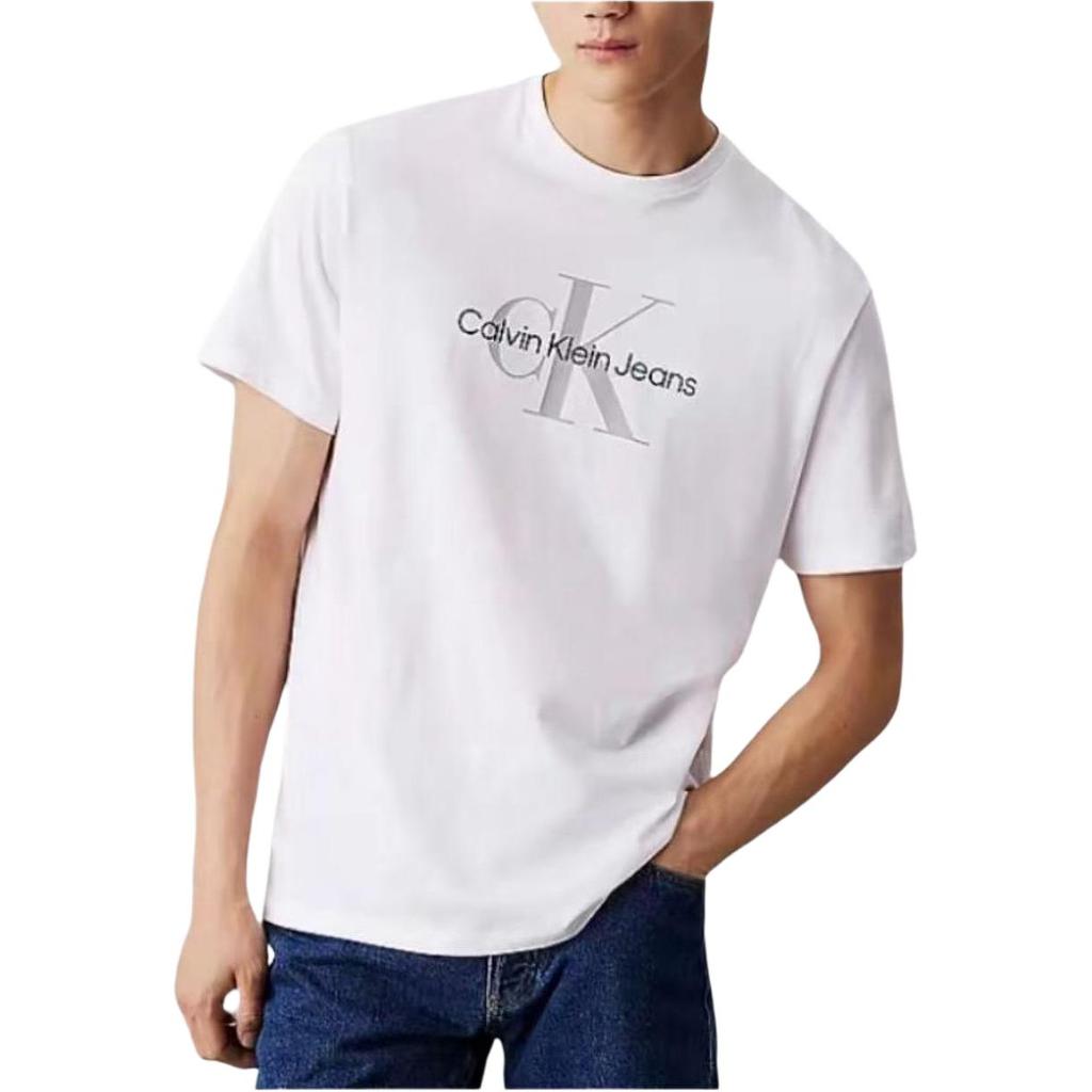 Calvin Klein Jeans Lässig Buchstabenlogo Bequemes Rundhals Kurzarm T-Shirt Herren Tops 81EM286-110