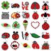 50pcs Ladybug Stickers Cartoon Insects - Seven-spot Journal Stationery Drip Glue