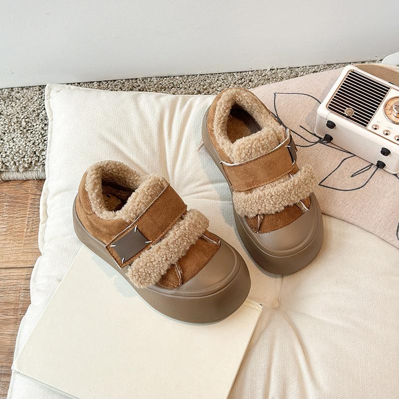 

Winter new style children s shoes, Korean-style lamb wool girls cotton shoes, fleece-lined warm closed-toe anti-kick furry shoes 36