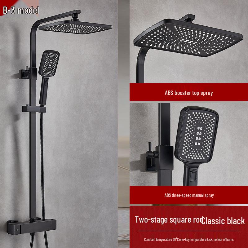 Thermostatic Shower Set with One-Touch Temp Lock & Boost Shower Head