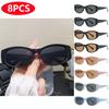 8pcs New Rectangular Frame Sunglasses Women INS Personalized Luxury Square Sunglasses Retro UV Resistant Glasses Unisex