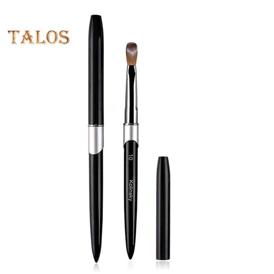 Nail Art Brush Metal Handle Soft Faux Mink Bristles Multifunctional UV Gel Carving Pen Professional Manicure Tool Nail Acrylic Liquid Powder