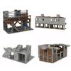 MOC Parts Military Battlefield WW2 Ruins Weapons Fortress Blockhouse Model Building Blocks Army Architecture Bricks Toy Kid Gift