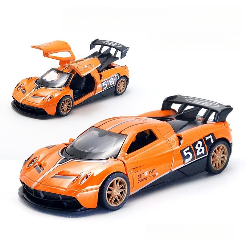 AAZN1 [Boxed] 1:36 Alloy Racing Model Boy Three Doors Pull Back Graffiti Car Gift Wholesale Cross-border