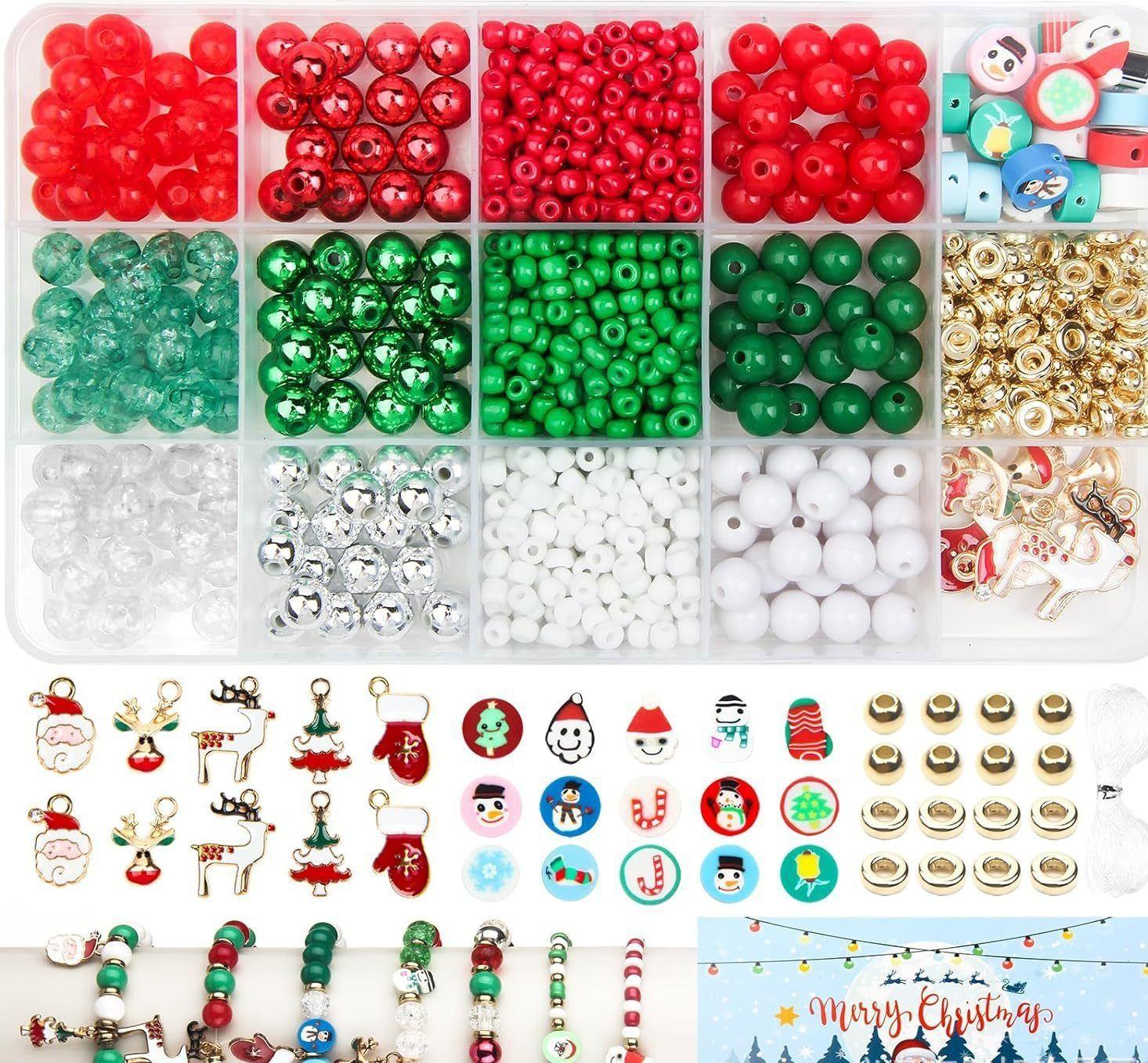 Diy Christmas Soft Pottery Set Beaded Jewelry Bracelet Making Alphabet Beads Clay Beads Diy Set