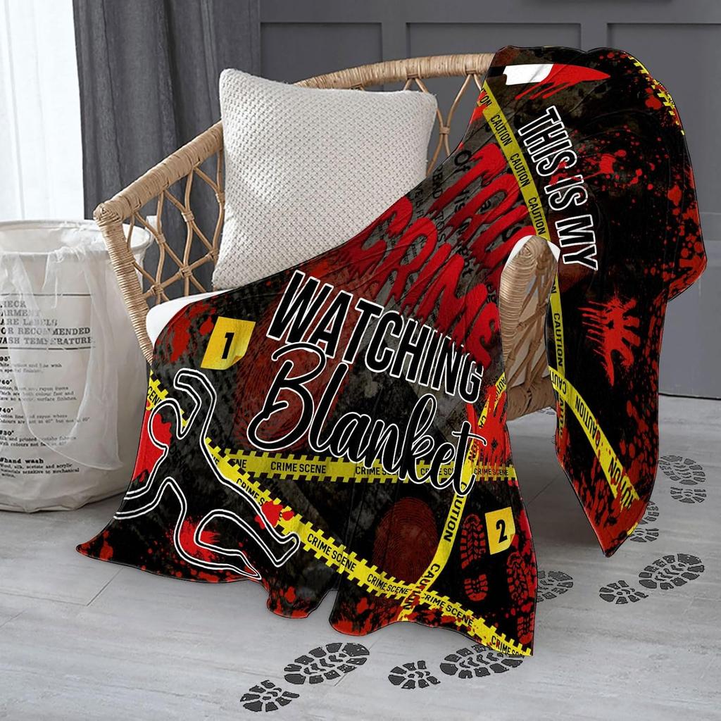 True Crime Throw Blanket – Gripping Gift for Fans of Serial Killers, True Detective & Crime Scene Mysteries
