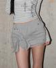 511VISION Lace Tie Sweat Mini Skirt, Gray