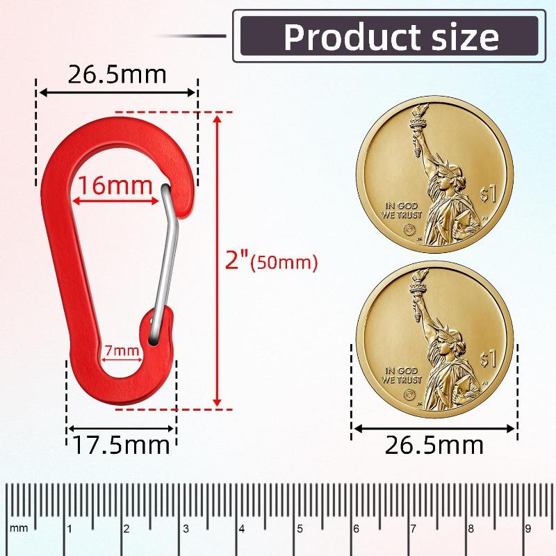 5Pcs Multi-Uses Carabiner Aluminum Alloy Carabiner Hooks Carabiner Spring Clips for Outdoor Hiking Camping Fishing