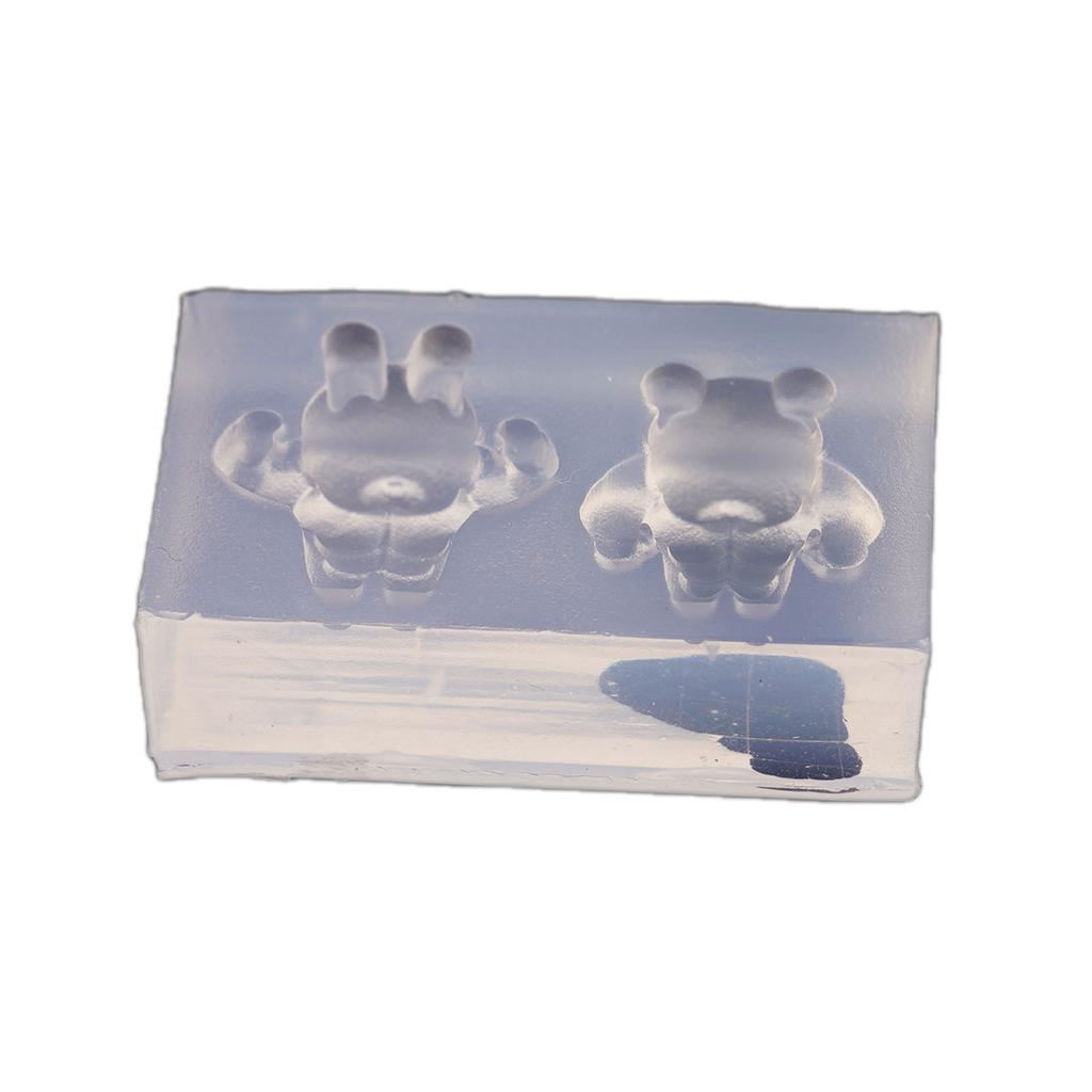 Silikonová forma na dort ve tvaru králíka Miniaturní formičky na pečení ve tvaru medvídka pro přípravu chleba, pěn, čokolády, dekorační nástroj, forma na mýdlo a pryskyřici