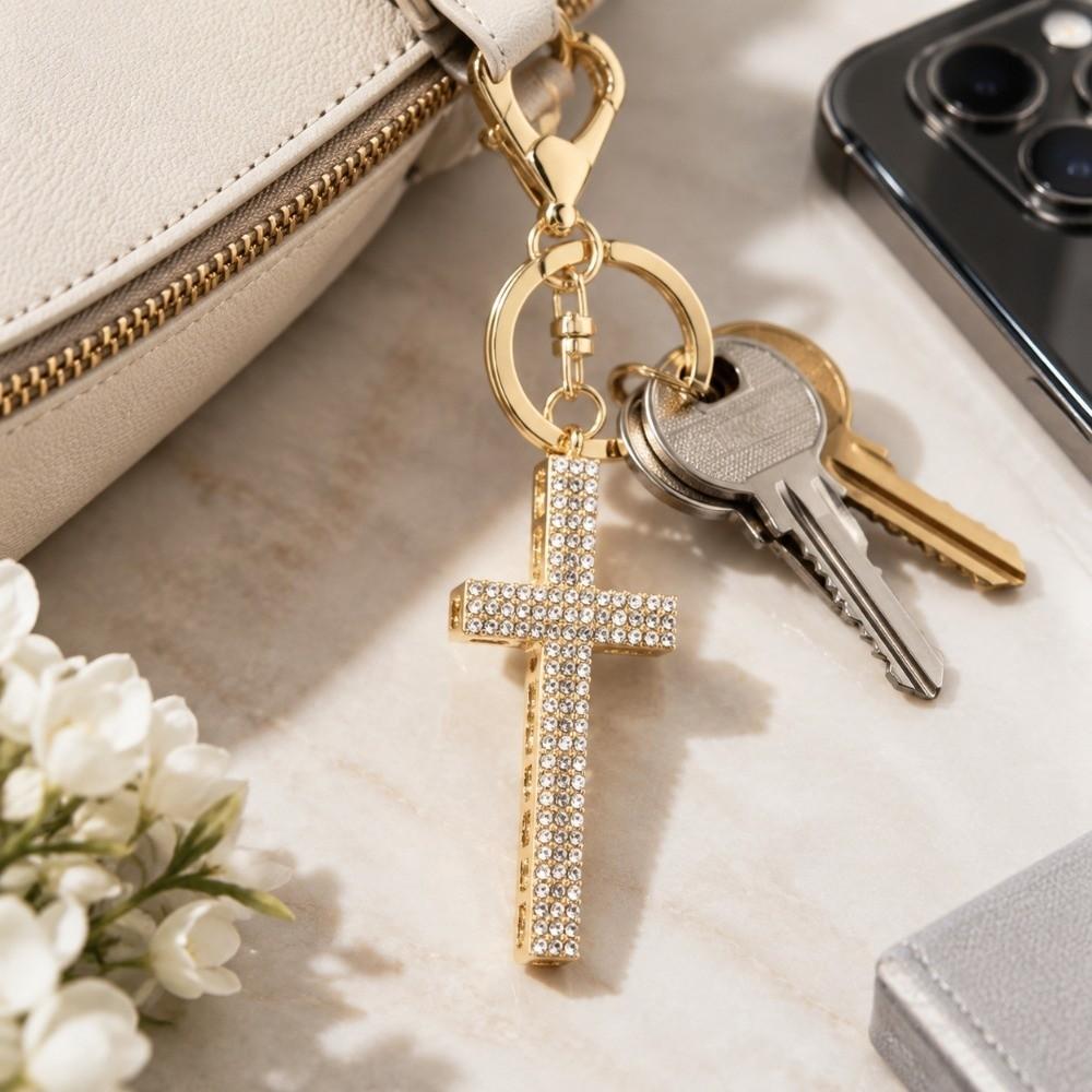 2pcs Diamond Rhinestone Bag Charm Pendant Small Size Key Ring Accessory Backpack Accessories
