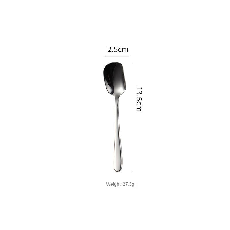HANYANG Besteck aus 304 Edelstahl, Tafelgabel, Obstgabel, runder Löffel, Eisportionierer, Kante, rund, glatt, dick, Geschenke