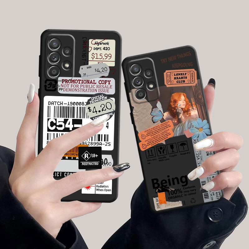 Case for Samsung Galaxy A71 A32 A53 A32 A51 A13 A21s A12 A50 A52 4G 5G A02s Celular Street Punk Design Black Original Fashion