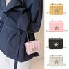 Women Small Square Bag Rhinestones Star Shoulder Bag Chain Bag Stylish Crossbody Bag PU Leather Dating for Work  Silver