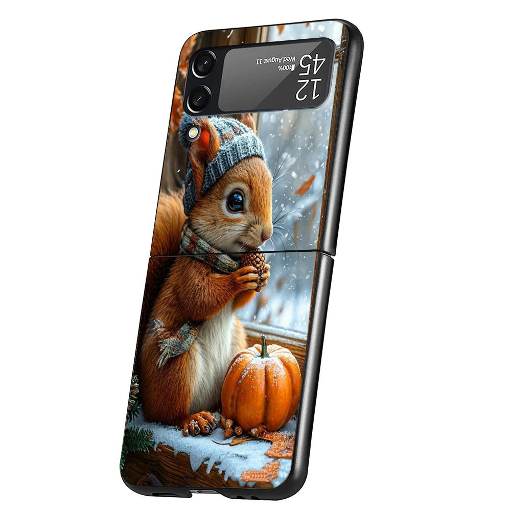 Animal Squirrel Phone Case For Samsung Galaxy Z Flip 7 6 5 4 3 5G Cover ZFlip7 ZFlip6 ZFlip4 ZFlip5 ZFlip3 Coque Fundas Galaxy Z