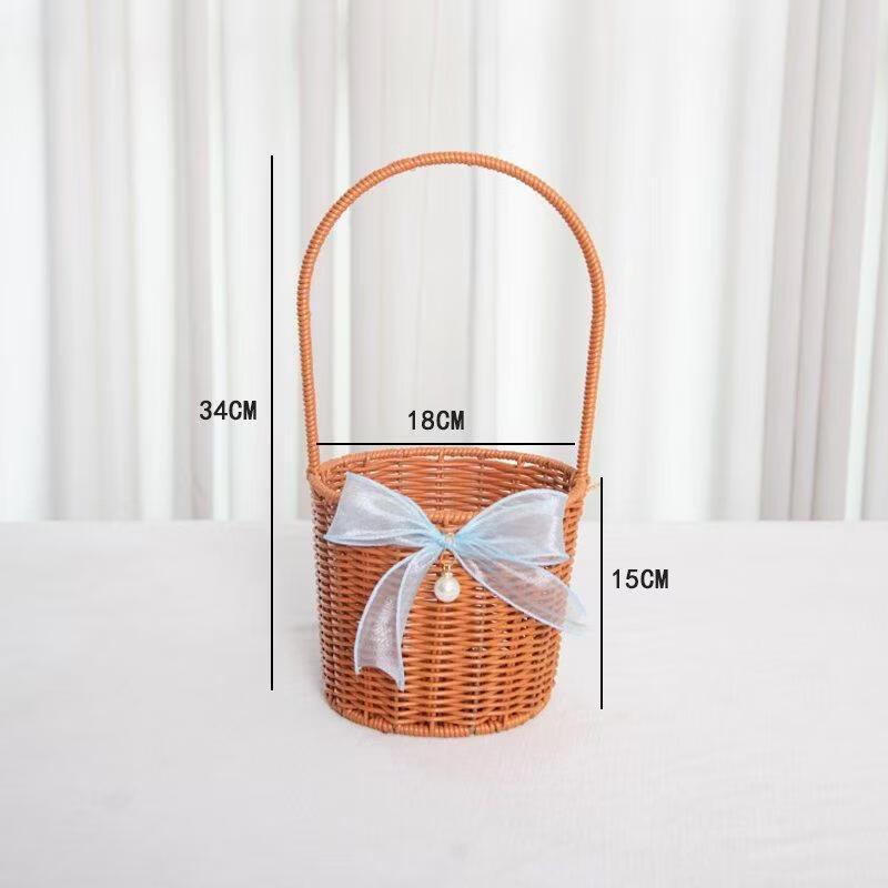 Hand-Woven Decorative Flower Basket