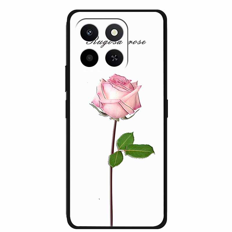 3D Case For Honor X7d 5G Case X 7 d Coque 6.77" Emboss Flowers Black Silicone Soft Back Cover For Honor X7d 4G Cases Shell Funda