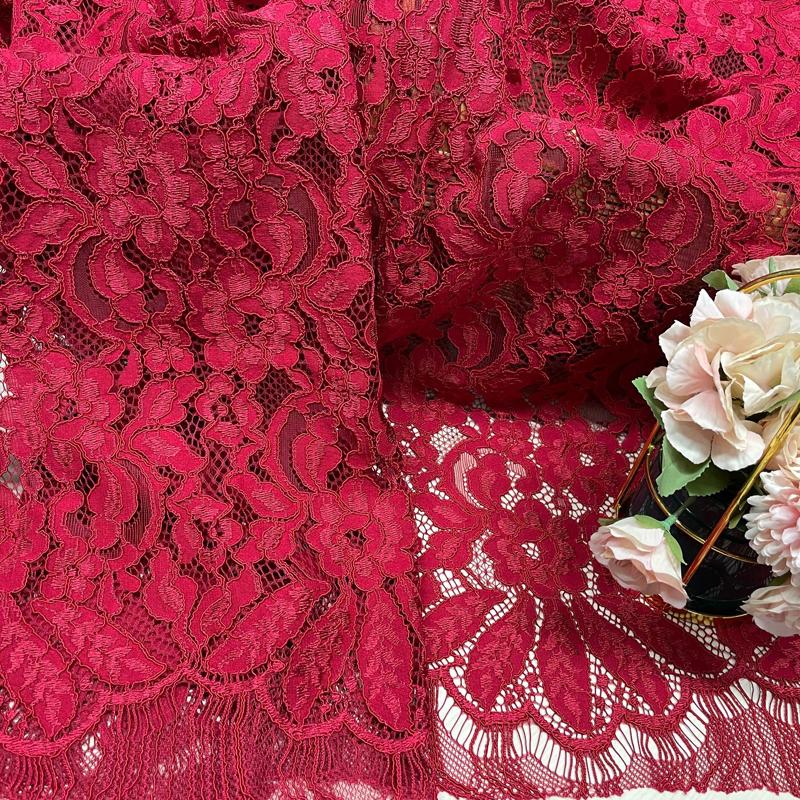 Lace Fabric 150x150cm for Dresses Clothes Sewing White Blue Hollowed-out Plain Cloth Heavy Press Yarn Three-dimensional Mesh