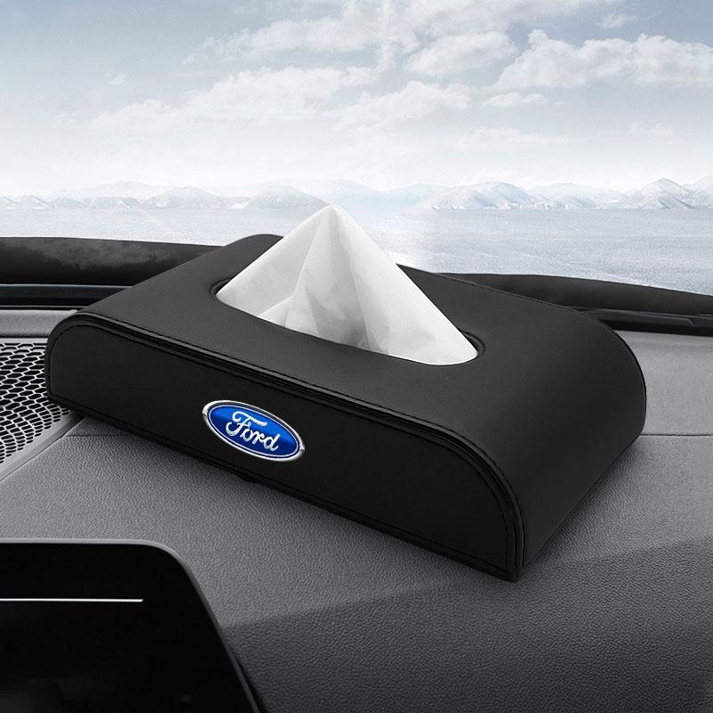 1pcs Car Tissue Box Holder Armrest Box Storage Case For Ford Focus Mk2 Mk3 Fiesta Ranger Mondeo S-MAX Kuga Mustang Auto Goods