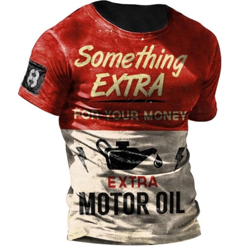 Men Vintage Motorcycle 3d Print Casual Short Sleeve Loose Oversized T-shirts for Men Sweatshirt Men's Top Clothing