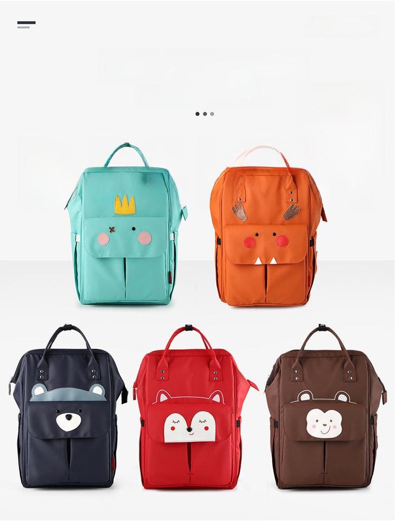 Waterproof Cartoon Mommy Backpack: Multifunctional, Portable, Large-Capacity for Mom & Baby Outings