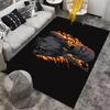 Fiery Warrior Print Rug for Game Room or Outdoor Suitable for Use As an Anti-slip Game Mat for Living Room and Bedroom Sofas