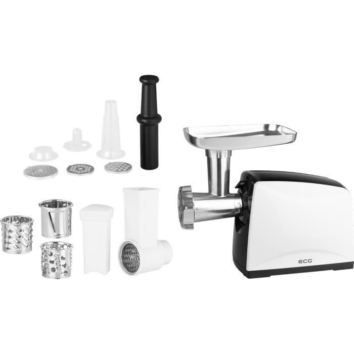 Hachoir à viande - ECG - MG 2510 - 1200 W - Accessoires à saucisse - Râpe à légumes