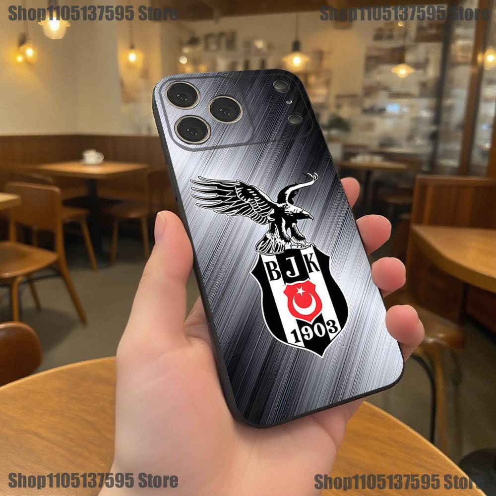 Modische B-besiktas B-BJK Handyhülle Für iPhone 17,16,15,14,13,12,11,Pro,XS,Max,XR,Plus,E,SE4,Mini Schwarze Weiche Hülle