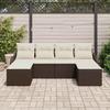 Garden Sofa Set Brown Poly Rattan