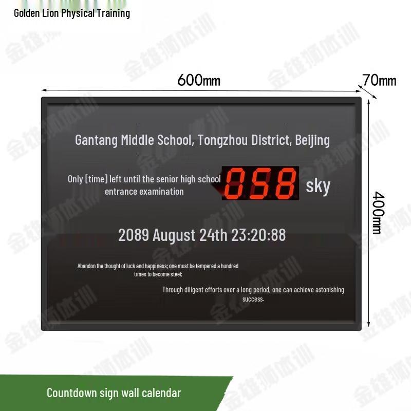 Golden Lion Digital Countdown Timer & Wall Calendar