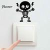 Wall Decoration Sticker Electric Shock Skeleton Switch Sticker, Cartoon Holiday Decal Self Adhesive Light for Bedroom Living Room