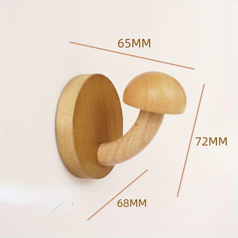 4pcs/set Mushroom Coat and Hat Hook Punch-free Solid Wood Coat Hook Nordic Log Coat Hanger Door Behind The Hook