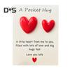 Pocket Hug Heart with Greeting Cards Long Distance Relationship Gift for Mom Wife Little Heart Pocket Hug Token for Valentine's Day Christmas