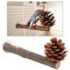 Natural Perch Bird Stand Pole Chewable Applewood Bird Perch Cage Accessories with Pine Cone for Parakeets Cockatiels