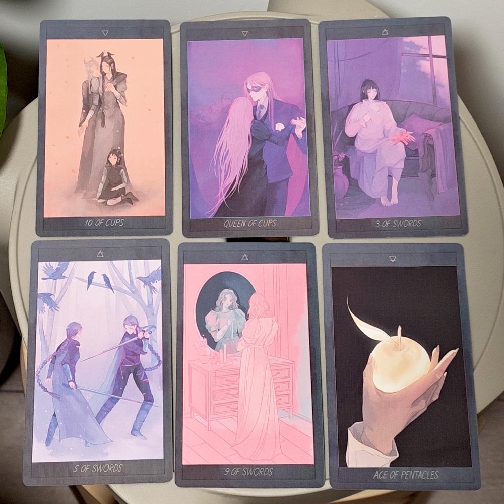 Honey and Lavender Tarot 12*7cm in Rigid Box Fairy Tale and Fantasy Deck 78 Cards Printed on 350GSM Double-embossed Cardstock