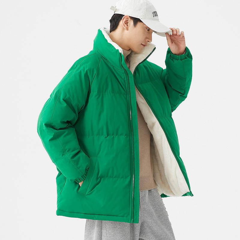 

Мужская новая зимняя одежда с хлопковой подкладкой, корейская версия, куртка с хлопковой подкладкой для пар, легкое и тонкое зимнее пальто 5XL зелёный