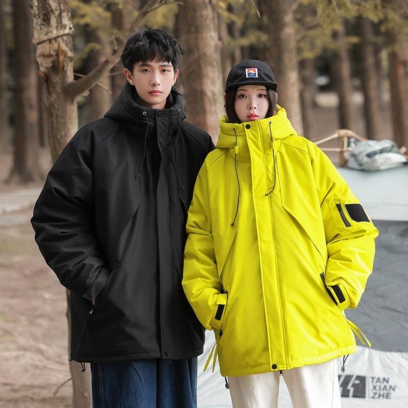 Youth popular autumn and winter new products thickened hooded down jacket blue and white duck down warm casual jacket tide