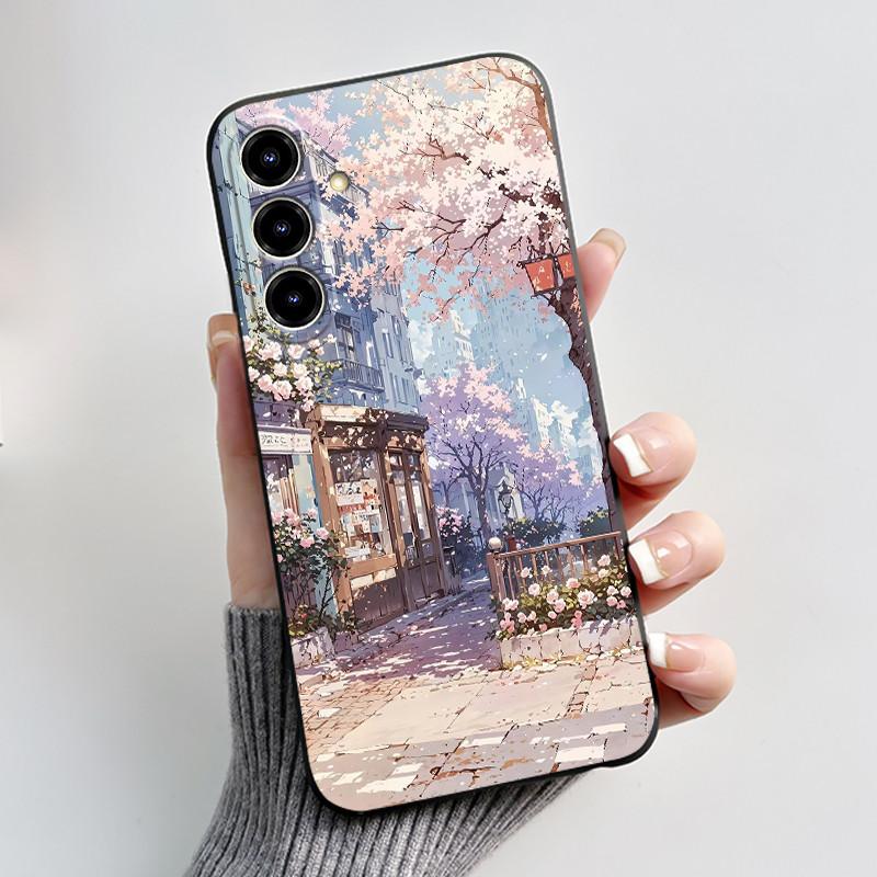 New Design Phone Case For ZTE Blade V80 Max/Nubia V80 Max Jelly Black Anti-scratch Soft Casing Colorful Rosy Cloud Pattern Shell