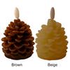 Pack of 2 LED Pine Cone Candle Pinecone Shaped Realistic Wax Candles Flameless Candle for Christmas Holiday Decoration