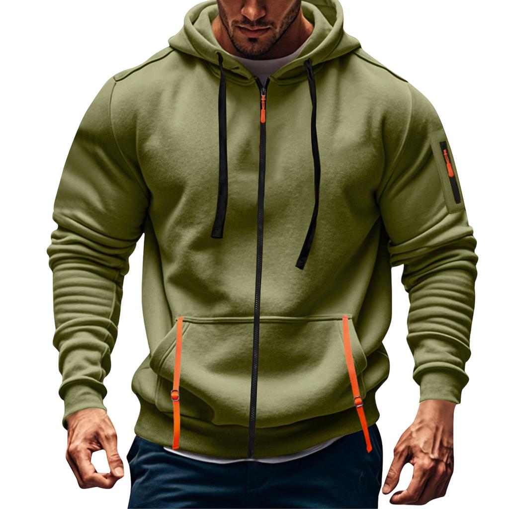 Übergroßer Reißverschluss Hoodie Herren Hoodies für Herren Herren Hoodie mit durchgehendem Reißverschluss und verstellbarem Kordelzug Hoodies für Herren